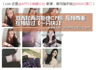 刘青松再次拒绝CP粉 互相尊重互相放过【一分快3】